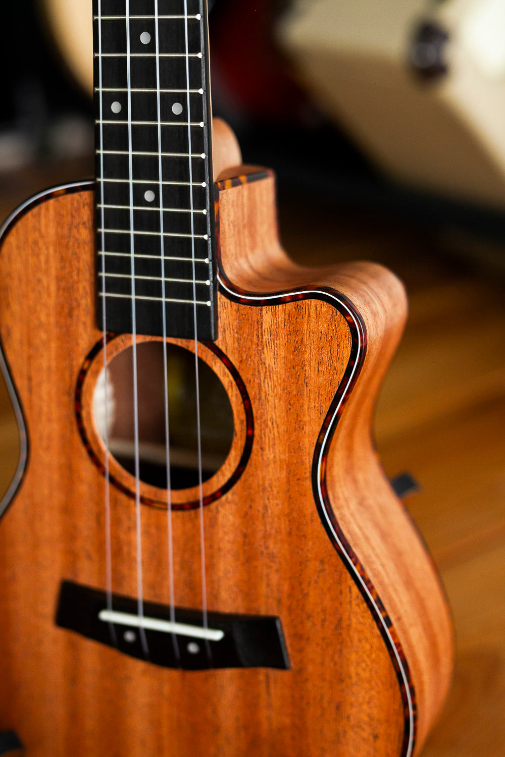 Diamond Cutaway Koncerta izmēraukulele Mahogany