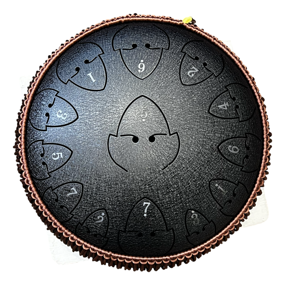 ZVANGA Vulcano black tongue drum 12" 13 notis C mažors / A minors Fingertapping