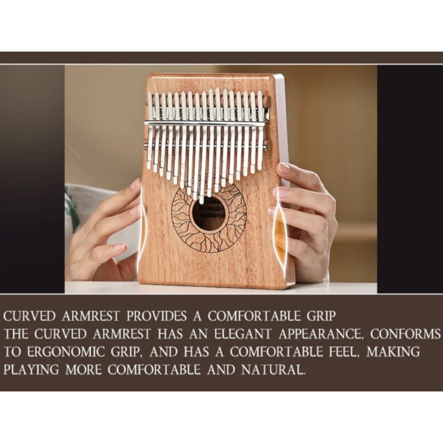 KALIMBA HLURU 17 Taustiņu Mahogany aksesuāri 432hz