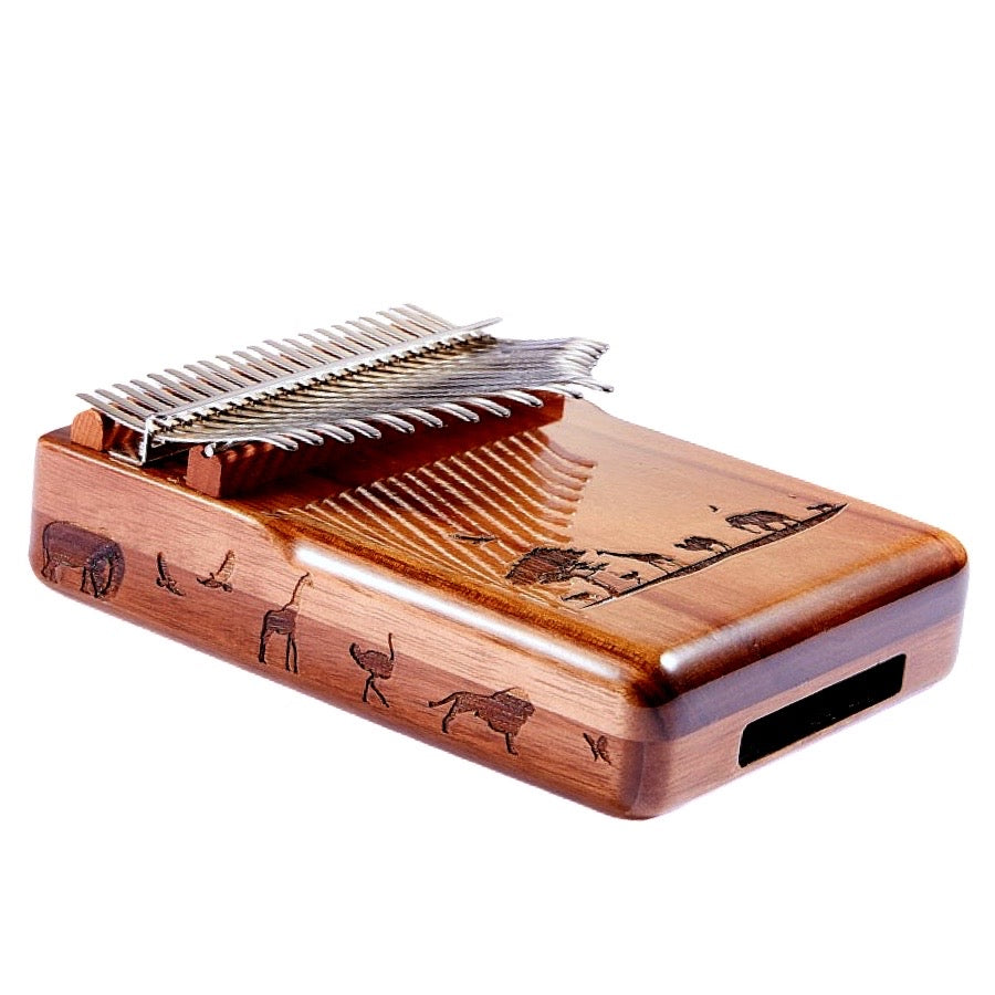 KALIMBA Cega Safari Wah-Wah 17 Taustiņu Akācijas koka + hardcase un aksesuāri