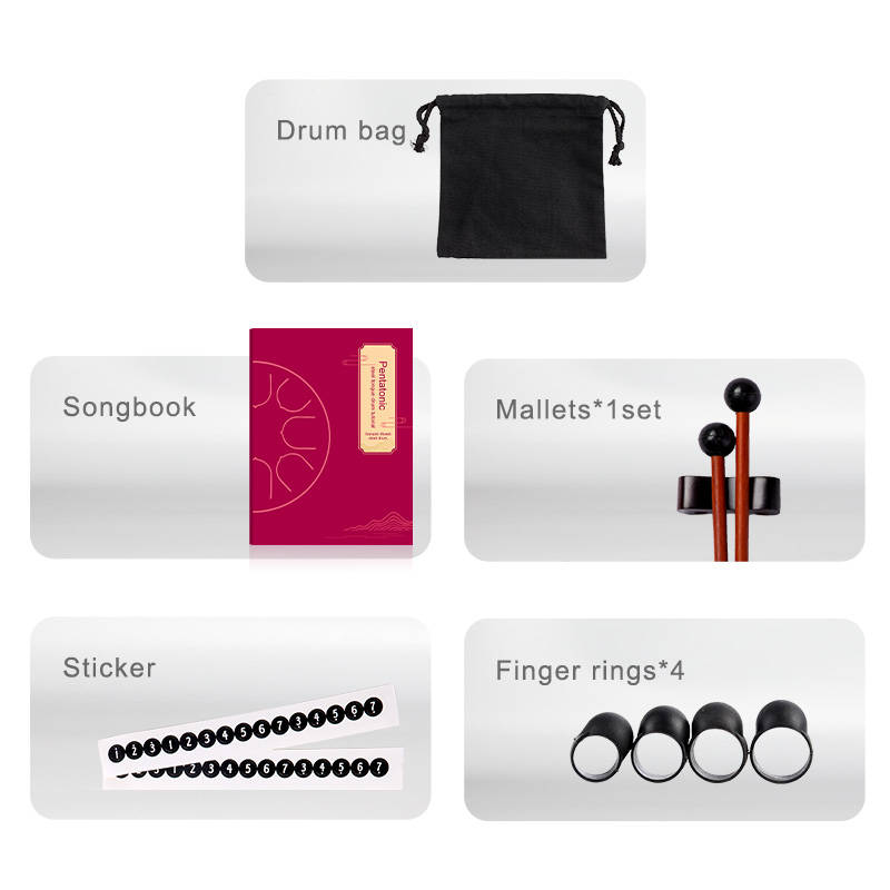 ZVANGA Mini Ginkgo biloba drum 6" NavyBlue 11 notis C mažors