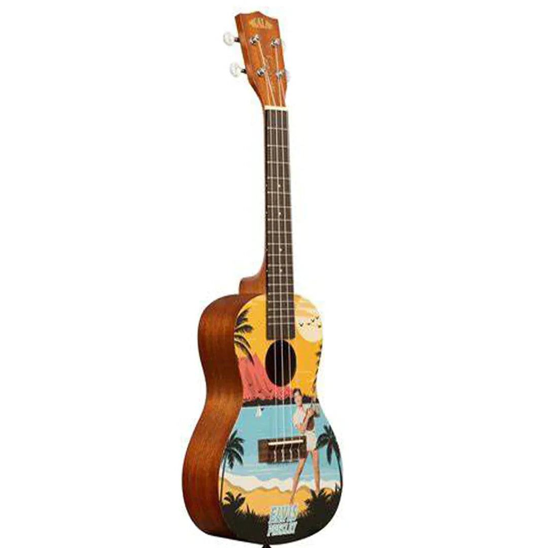 Koncerta izmēra ukulele Kala LTP Elvis Hawaii Starter Kit + Skaņotājs!