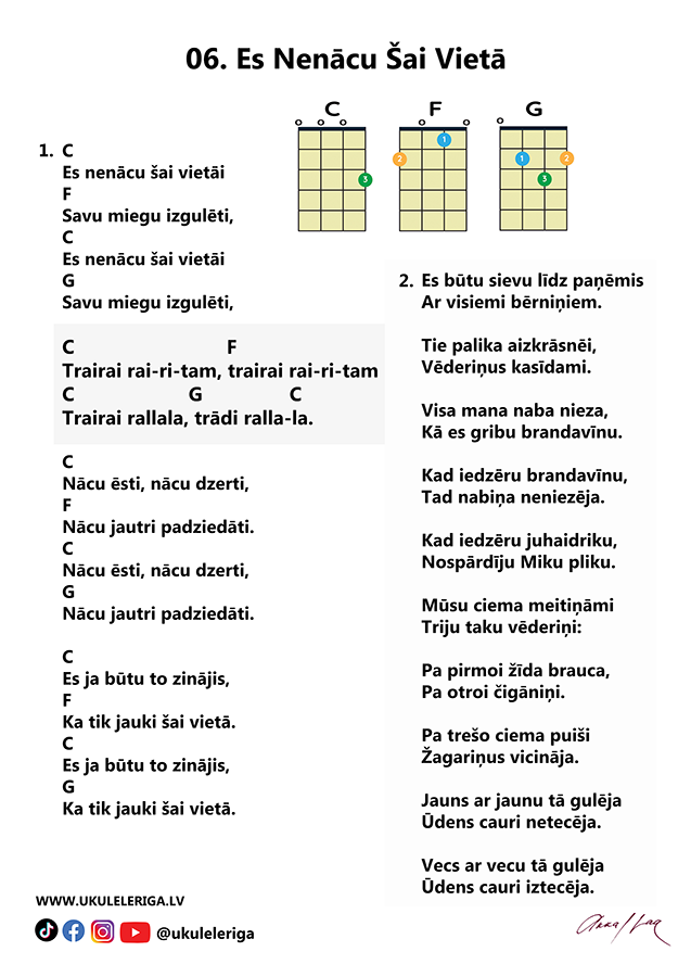 PDF Dziesmu grāmata 17 LATVIEŠU DZIESMAS UKULELEI