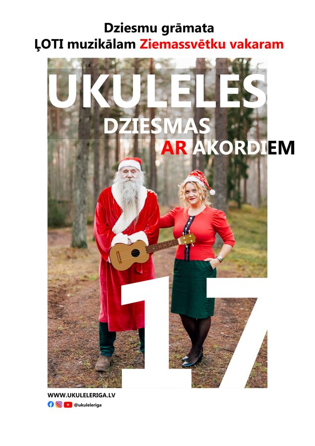 PDF Dziesmu grāmata 17 Ziemassvētku dziesmas (TIKAI AR AKORDIEM UKULELEI)