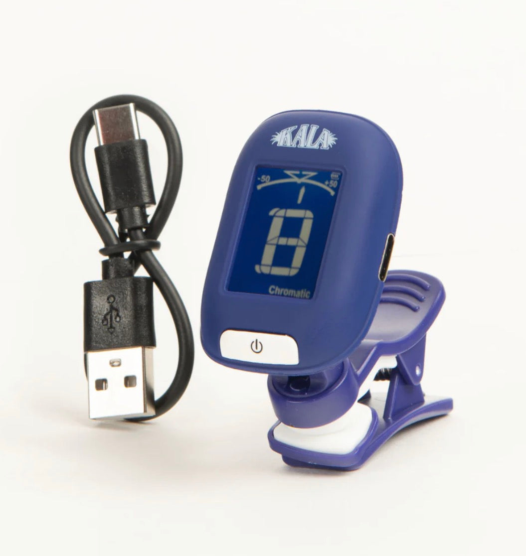 Kala Klipz Rechargeable Chromatic Tuner UKULELES SKAŅOTĀJS Lādējams ar USB C Zils
