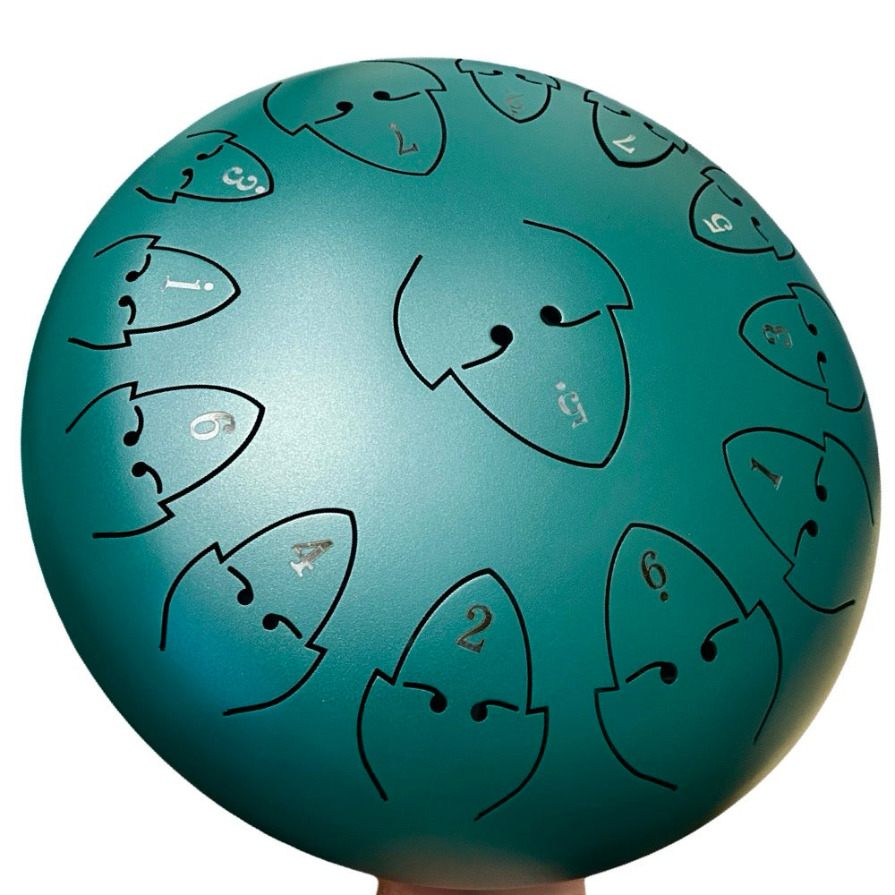 ZVANGA Forest Green tongue drum 12" 13 notis D Kurd (handpan) skaņojums