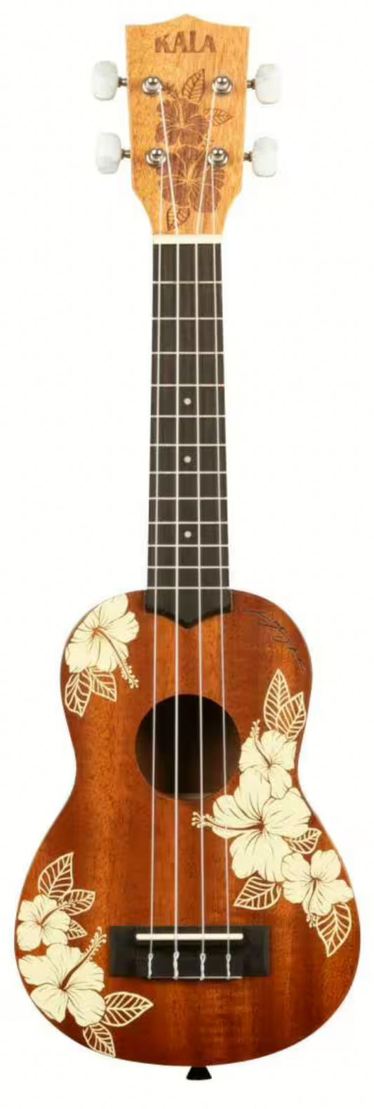 KALA KA-HIBISCUS-S Hibiscus Mahogany Soprāna Ukulele, ar Somu