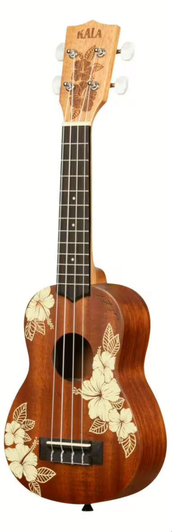 KALA KA-HIBISCUS-S Hibiscus Mahogany Soprāna Ukulele, ar Somu