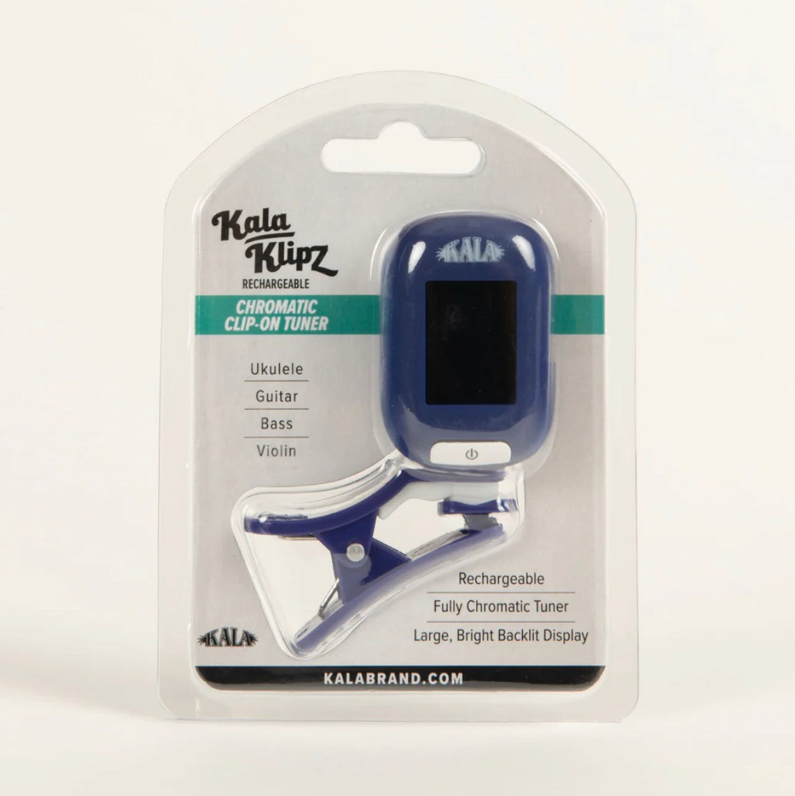 Kala Klipz Rechargeable Chromatic Tuner UKULELES SKAŅOTĀJS Lādējams ar USB C Zils