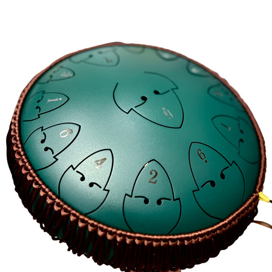 ZVANGA Forest Green tongue drum 12" 13 notis D Kurd (handpan) skaņojums
