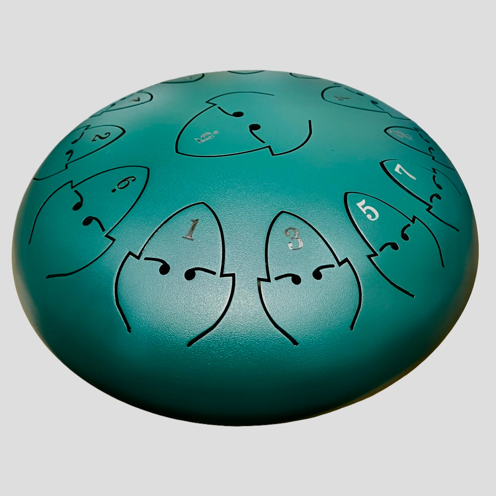 ZVANGA Forest Green tongue drum 12" 13 notis D Kurd (handpan) skaņojums