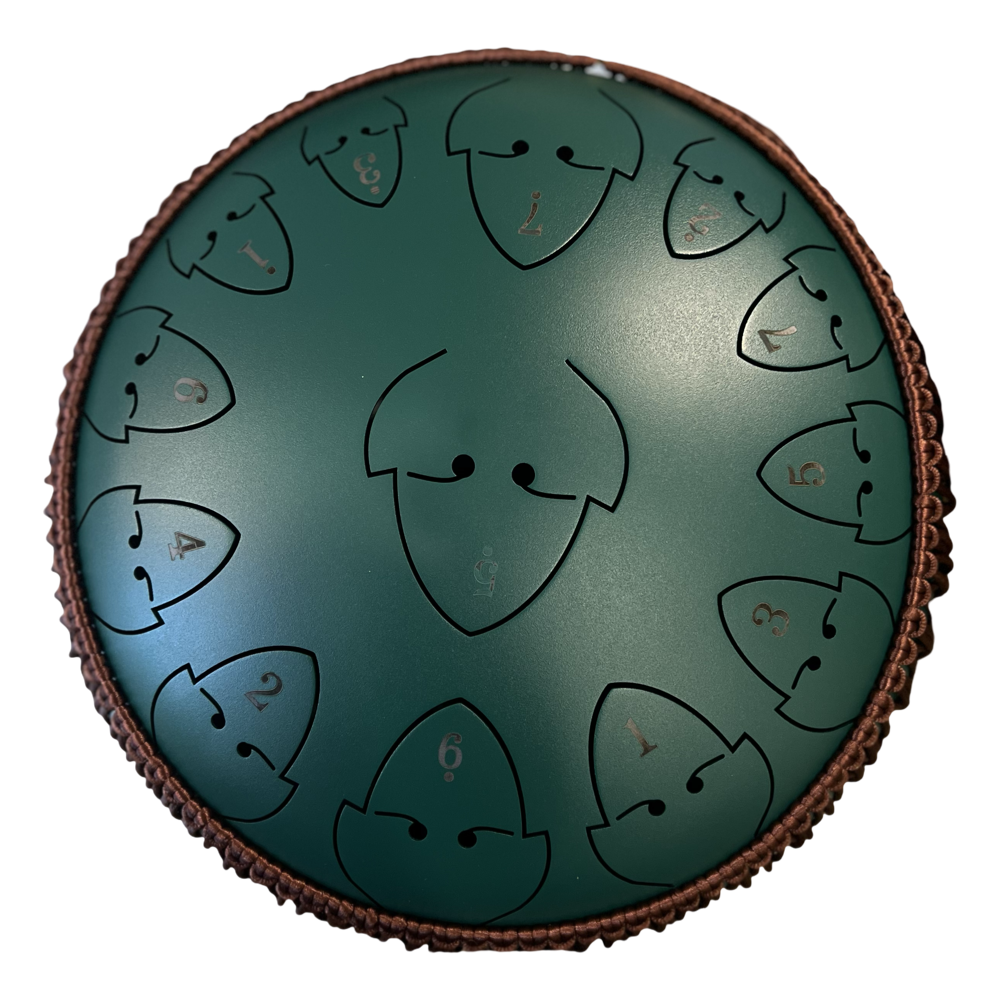 ZVANGA Forest Green tongue drum 12" 13 notis C mažors / A minors Fingertapping