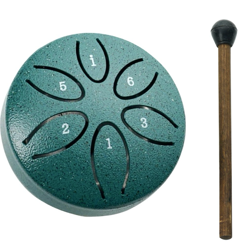 ZVANGA mini ethereal drum 3" 6 notis A major Pentatonic Zaļa 432hz