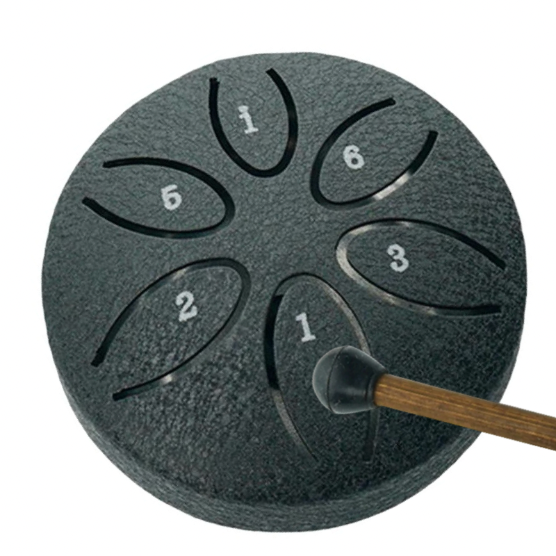 ZVANGA mini ethereal drum 3" 6 notis A major Pentatonic Melna 432hz