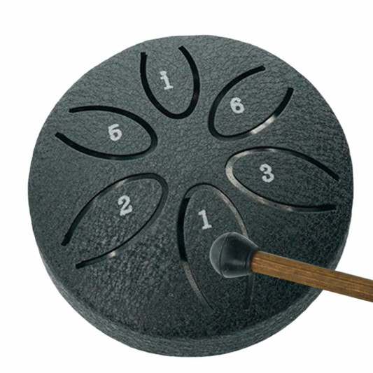 ZVANGA mini ethereal drum 3" 6 notis A major Pentatonic Melna 432hz