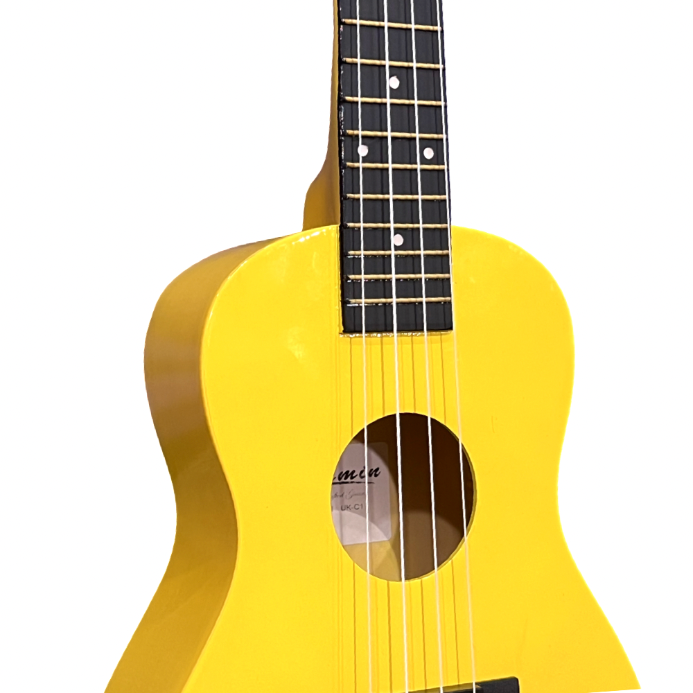 Koncerta izmēra ukuleles komplekts iesācējiem Jasmin Yellow Sun Dzeltena