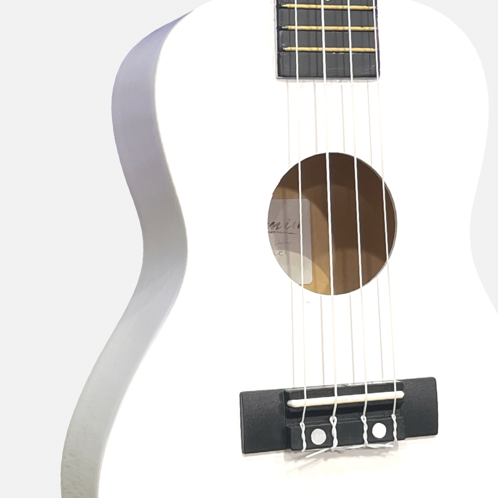 Koncerta izmēra ukuleles komplekts iesācējiem Jasmin Snow White Balta