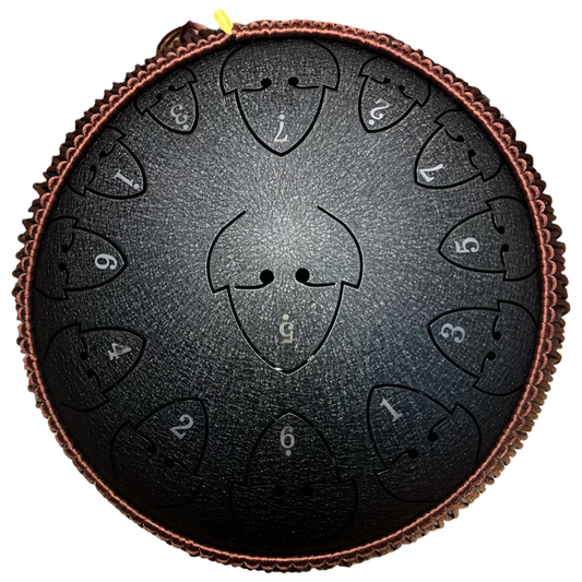 ZVANGA Vulcano black tongue drum 12" 13 notis C mažors / A minors Fingertapping