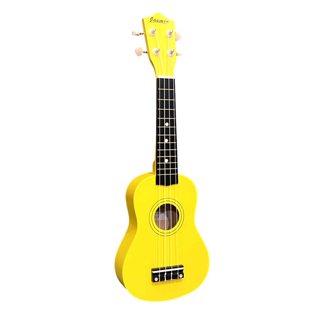Soprāna izmēra ukuleles komplekts Jasmin Yellow Dzeltena