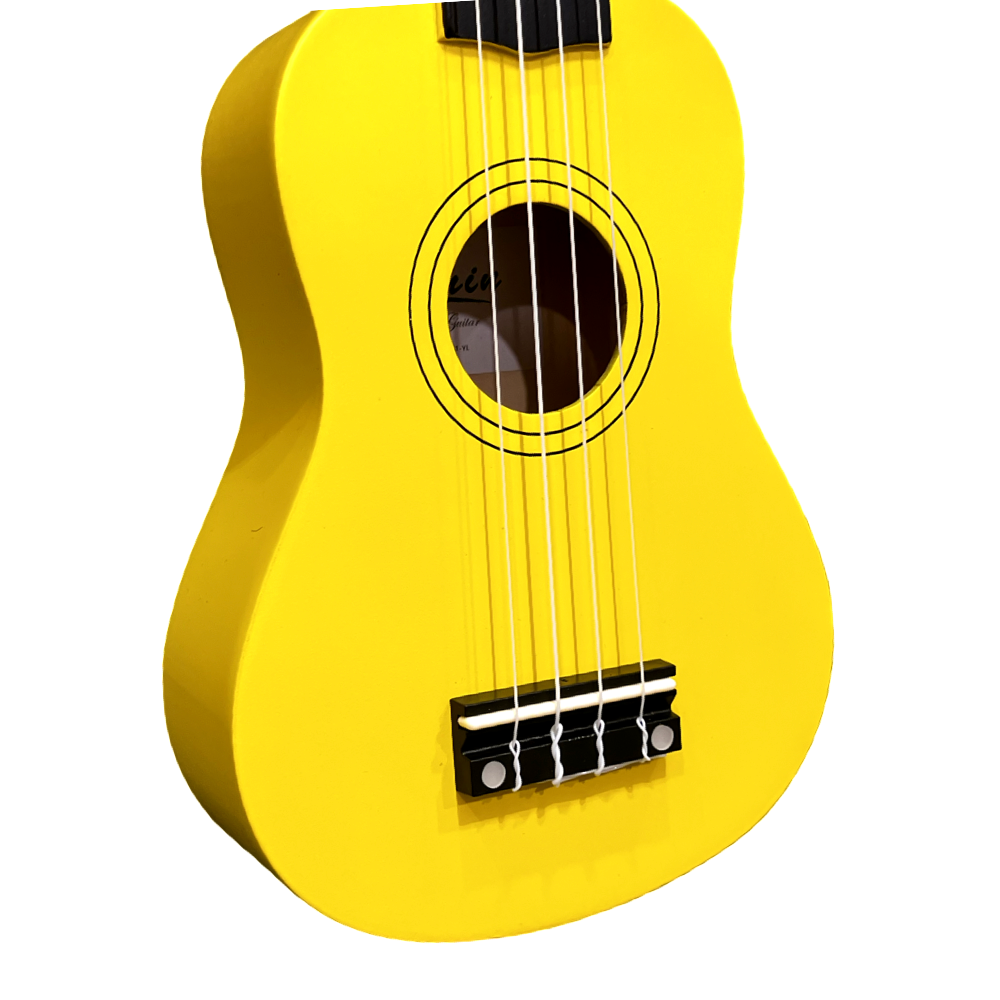 Soprāna izmēra ukuleles komplekts Jasmin Yellow Dzeltena