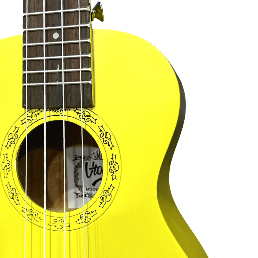 Koncerta izmēra ukuleles komplekts VTone Yellow Dzeltena