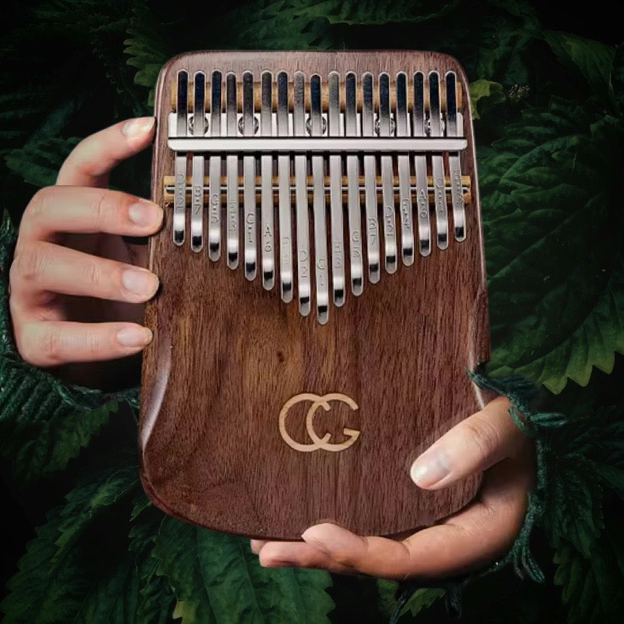 432Hz KALIMBA Solid Black Walnut 17 taustiņi + Hardcase un aksesuāri