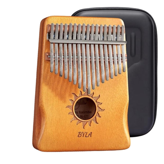 Elektro Akustiskā KALIMBA BYLA SUN 17 Taustiņu Mahogany koka + Hardcase un aksesuāri
