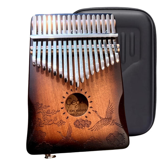 Elektro-Akustiskā KALIMBA Cega CKA01-EQ 17 Taustiņu Mahogany koka Hardcase un aksesuāri
