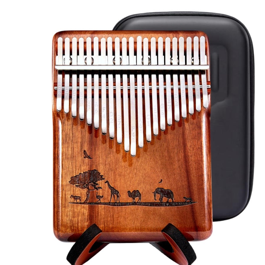 KALIMBA Cega Safari Wah-Wah 17 Taustiņu Akācijas koka + hardcase un aksesuāri