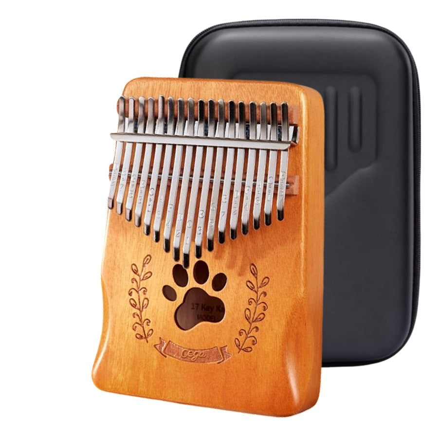 KALIMBA Cega Paw 17 Taustiņu Mahogany koka + Hardcase un aksesuāri