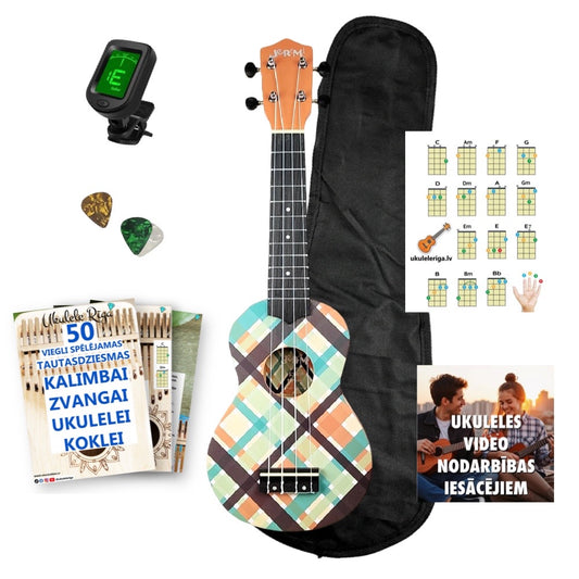 Soprāna izmēra ukuleles komplekts JEREMI S3-KP