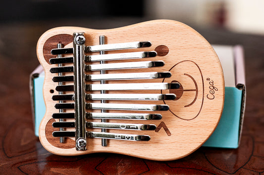 Portable 10 Key Bear Kalimba with Engraved Numbers, Health-Friendly and Easy to Play + Tuning Hammer