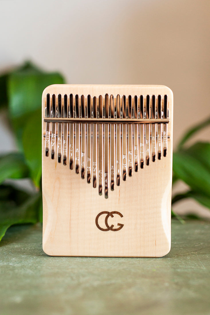 21-Key Maple Wood Kalimba with Extra Soundhole, Hard Case, and Accessories - Perfect Gift!