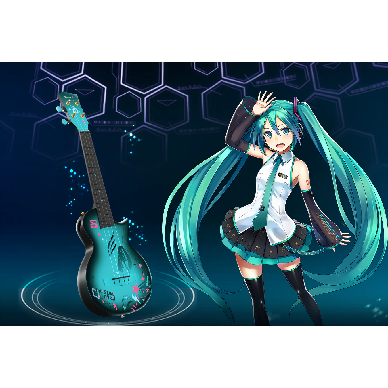 ENYA NOVA U Miku Custom Koncerta izmēra Carbon Fiber ukulele (ar somu un aksesuāriem)