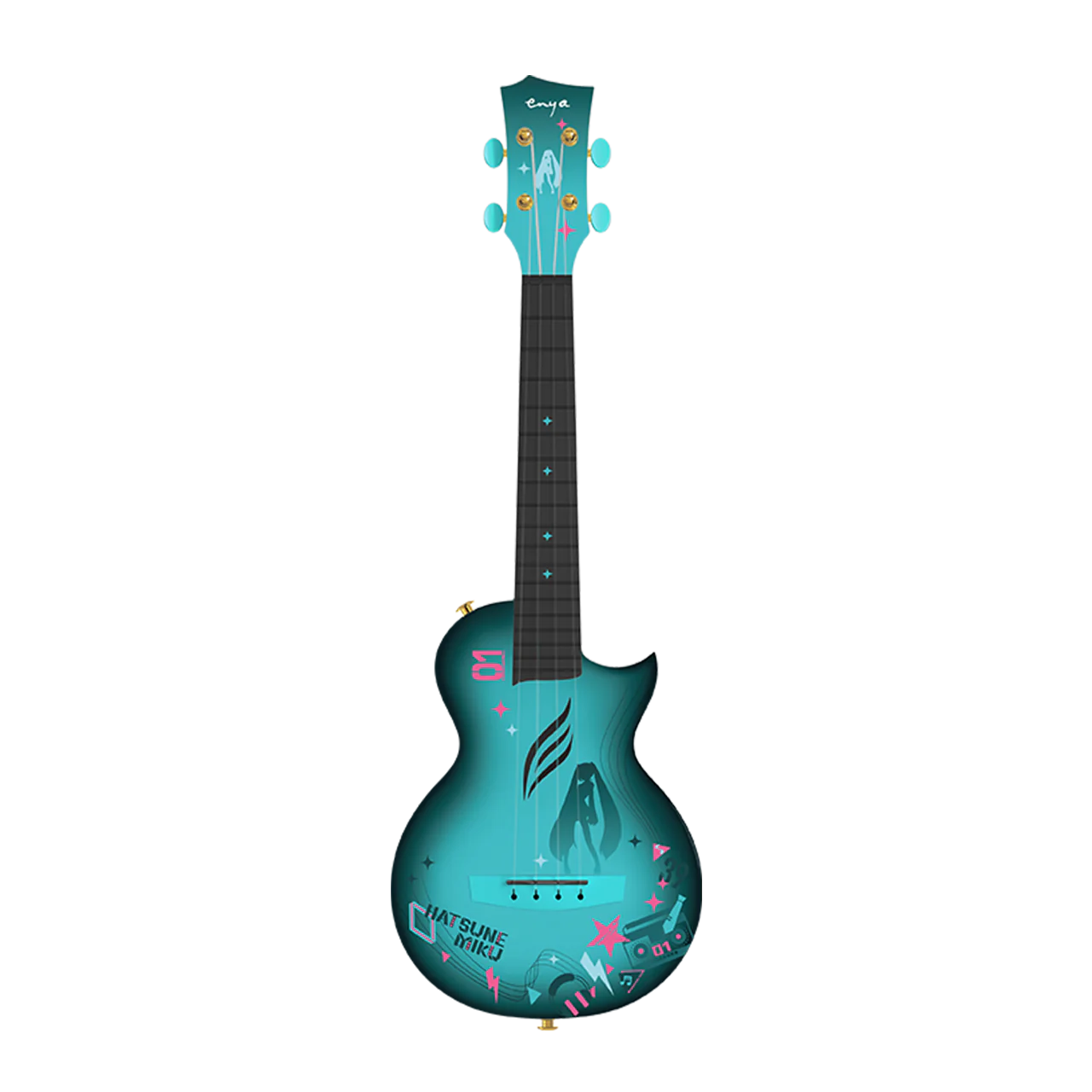 ENYA NOVA U Miku Custom Koncerta izmēra Carbon Fiber ukulele (ar somu un aksesuāriem)