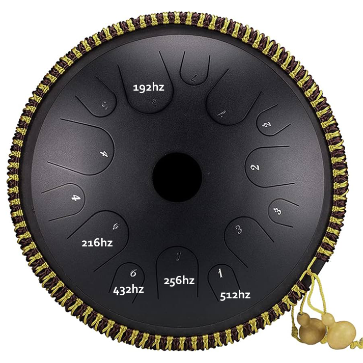 ZVANGA Custom 432hz  14" 14 notis C maj Melna (C Dur) 432hz