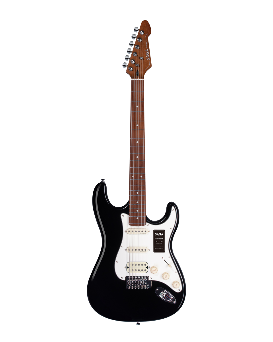 Elektriskā ģitāra SAGA SMF1314H BK (HSS) Electric Guitar Melna