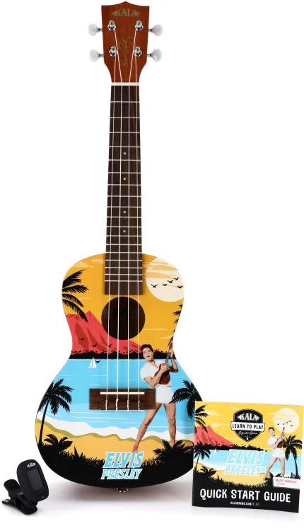 Koncerta izmēra ukulele Kala LTP Elvis Hawaii Starter Kit + Skaņotājs!