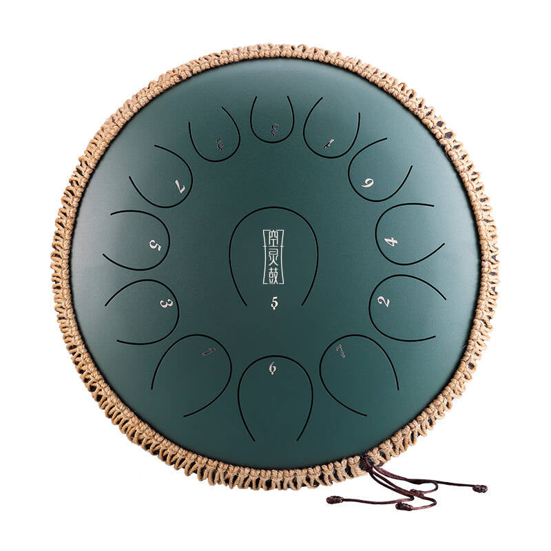 ZVANGA Lotus tongue drum 14" MineralGreen 13 notis C mažors