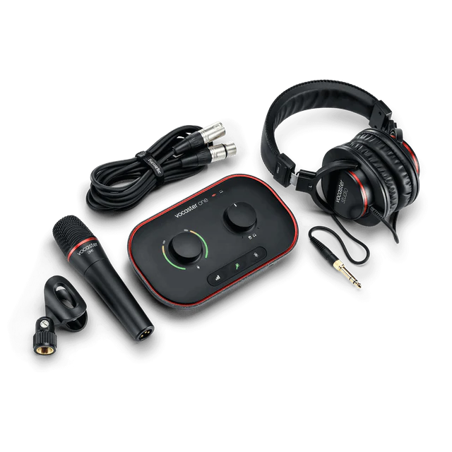 Focusrite Vocaster One Studio Skaņas karte Audio Interfeiss Ar Mikrofonu un Austiņām!